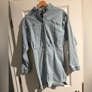 Free People faded denim shirt dress in soft blue 🔥 New No Tags